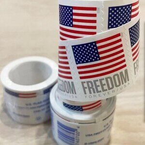 Coil of 100 USPS Forever Stamps Freedom US Flags 2023 MNH USA Postage Roll